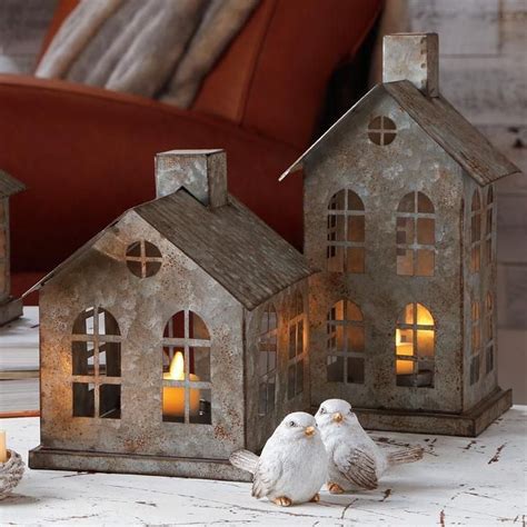 metal decorative holiday houses for sale tealight holder|white metal tea light house.